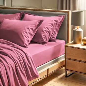 Cearceaf de pat cu elastic Ranforce King (FR) (IT) (ES) (DE), L'essentiel Maison, Tonne Rosse, Roz prafuit imagine