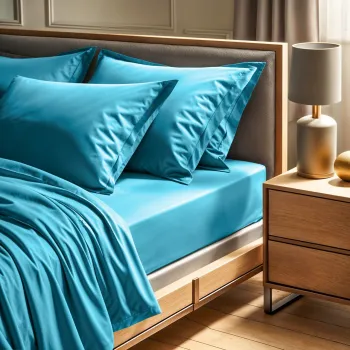 Cearceaf de pat cu elastic Ranforce Single (FR) (IT) (ES) (DE), L'essentiel Maison, Tonne Bleue, Turcoaz imagine