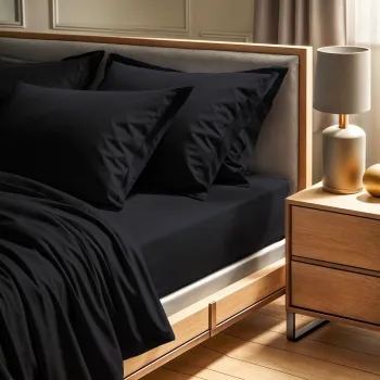 Cearceaf de pat cu elastic Ranforce Single (FR) (IT) (ES) (DE), L'essentiel Maison, Tonne Grise, Negru imagine