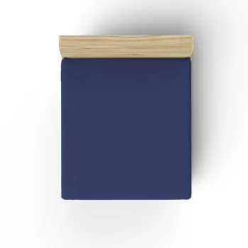 Cearceaf de pat cu elastic Ranforce Single Small (FR), L'essentiel Maison, Sax Blue, Albastru imagine