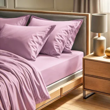 Cearceaf de pat cu elastic Ranforce Super King (FR) (IT) (ES) (DE), L'essentiel Maison, Tonne Rosse, Roz prafuit imagine