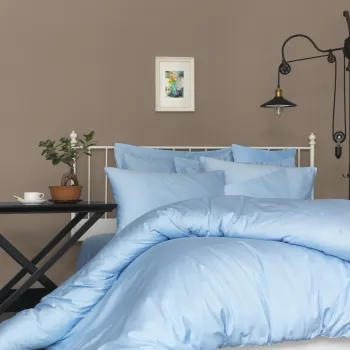 Cearceaf de pat cu elastic Satin Queen (DE), L'essentiel Maison, De Blue, Albastru imagine