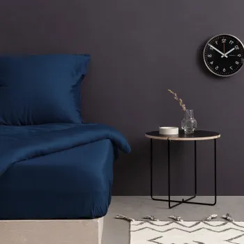 Cearceaf de pat cu elastic Satin Single (DE), L'essentiel Maison, De Petrol Blue, Albastru petrol imagine