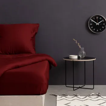Cearceaf de pat cu elastic Satin Single (FR) (IT) (ES) DE), L'essentiel Maison, De Maroon, Maro imagine