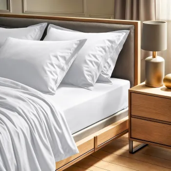 Cearceaf de pat Ranforce King, L'essentiel Maison, Tonne Grise, Alb imagine