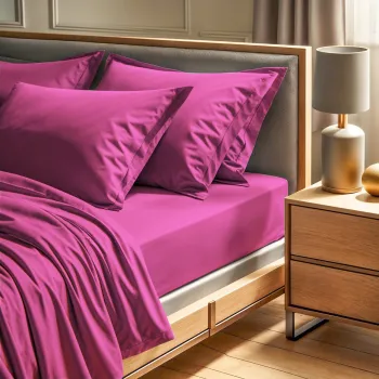 Cearceaf de pat Ranforce King, L'essentiel Maison, Tonne Rosse, Roz prafuit imagine