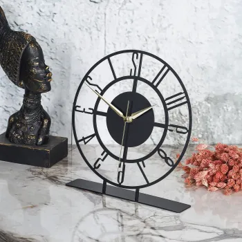 Ceas de masa, Bunella, 25x23 cm, Negru imagine