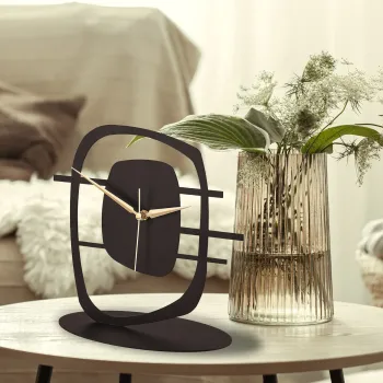 Ceas de masa, Macerie, 21x23 cm, Negru imagine