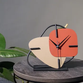 Ceas de masa, MYK2116-3, 26x25 cm, Rosu-maro / Maro imagine