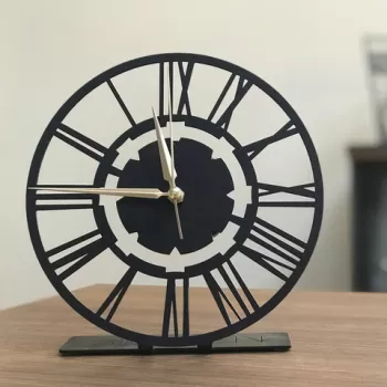 Ceas de masa, Net Pod, 20x20 cm, Metal, Negru imagine