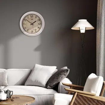 Ceas de perete decorativ, Alfa, Dimensiune: 31 x 31 cm, Alb imagine