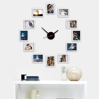 Ceas de perete decorativ, BCS02, POLISTIREN, Dimensiune 50 x 50 cm, Multicolor imagine