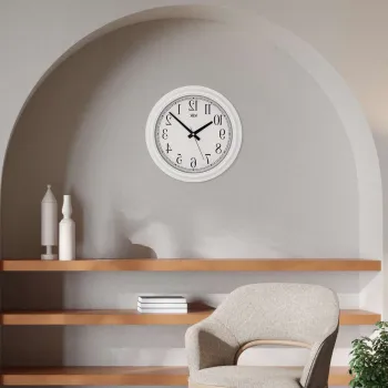 Ceas de perete decorativ, Beta, Dimensiune: 38 x 38 cm, Alb imagine