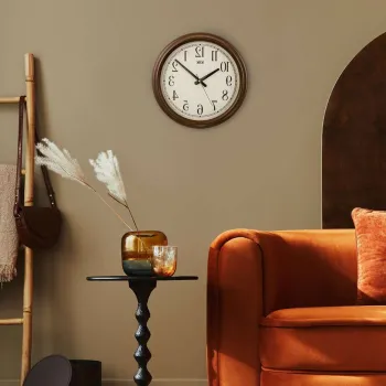Ceas de perete decorativ, Beta, Dimensiune: 38 x 38 cm, Maro imagine