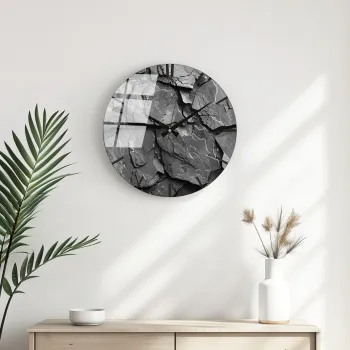 Ceas de perete decorativ din sticla, Huhu328, Diametru: 40 cm (1 bucata), Multicolor imagine