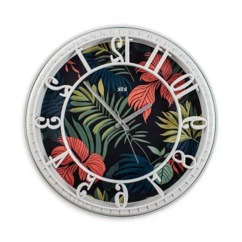 Ceas de perete decorativ, Hisar Egzotic Design, Dimensiune: 40 x 40 cm, Negru imagine