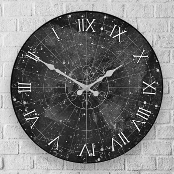 Ceas de perete decorativ, Myk1383-17, Diametru: 36 cm, Multicolor imagine