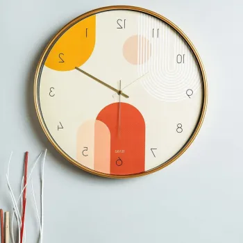 Ceas de perete decorativ, Pinobhm, O 42 cm, Multicolor imagine