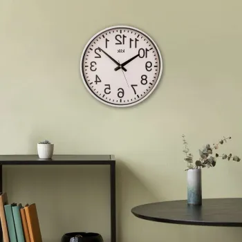Ceas de perete decorativ, Simplex, Dimensiune: 38 x 38 cm, Alb imagine