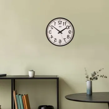 Ceas de perete decorativ, Simplex, Dimensiune: 38 x 38 cm, Negru imagine