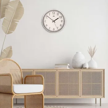 Ceas de perete decorativ, Slim, Dimensiune: 30,5 x 30,5 cm, Alb imagine