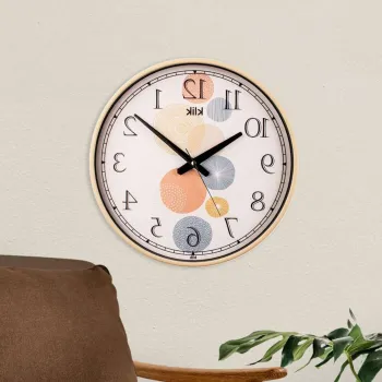 Ceas de perete decorativ, Summer, Dimensiune: 38 x 38 cm, Bej imagine