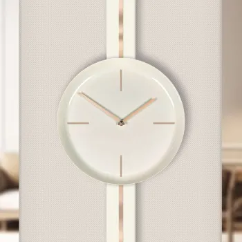 Ceas de perete decorativ, Vlnt103Krkr, o30 cm, Crem imagine