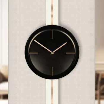 Ceas de perete decorativ, Vlnt103Krsyh, o30 cm, Crem/Negru imagine