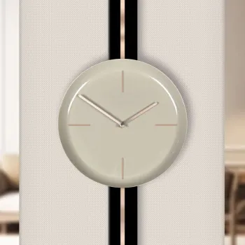 Ceas de perete decorativ, Vlnt103Syhcp, OTEL, o30 cm, Negru / Cappuccino imagine