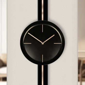 Ceas de perete decorativ, Vlnt103Syhsyh, o30 cm, Negru imagine