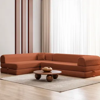 Coltar, Atelier del Sofa, 118FVL1501, MATERIAL TEXTIL CU NERVURI, Caramiziu imagine