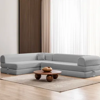 Coltar, Atelier del Sofa, 118FVL1505, MATERIAL TEXTIL CU NERVURI, Gri deschis imagine