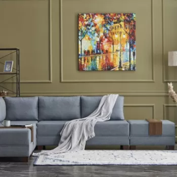 Coltar, Balcab Home, 825BLC2669, Lemn / PAL, Albastru imagine