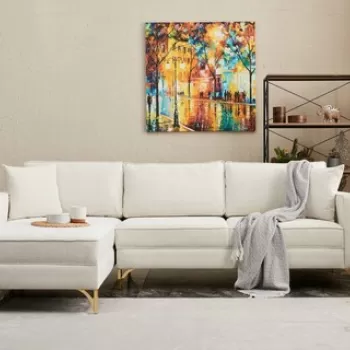 Coltar, Balcab Home, 825BLC2799, Lemn de fag, Crem / Aur imagine