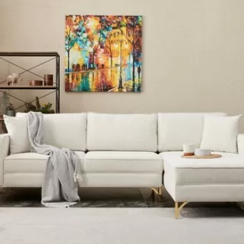 Coltar, Balcab Home, 825BLC2801, Lemn de fag, Crem / Aur imagine