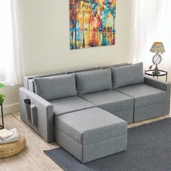 Coltar, Balcab Home, 825BLC5270, Cadru: 100% LEMN DE BRAD, Gri imagine