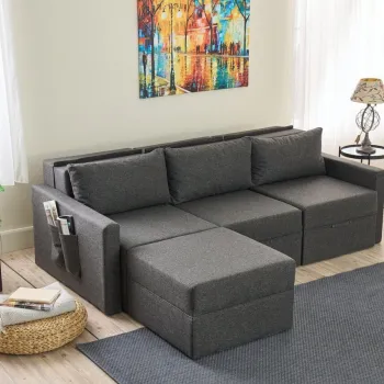 Coltar, Balcab Home, 825BLC5272, Cadru: 100% LEMN DE BRAD, Antracit imagine