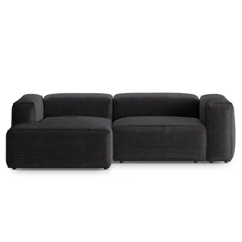 Coltar dreapta 2 locuri, Bergamo, Cosmopolitan Design, 244x152x70 cm, catifea chenille raiata, gri imagine