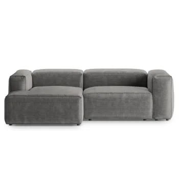 Coltar dreapta 2 locuri, Bergamo, Cosmopolitan Design, 244x152x70 cm, catifea chenille raiata, gri deschis imagine