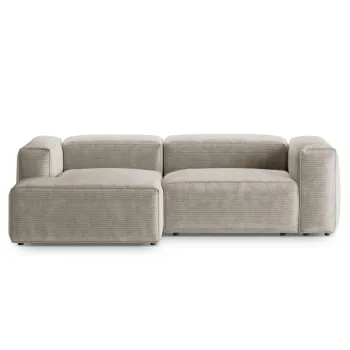 Coltar dreapta 2 locuri, Bergamo, Cosmopolitan Design, 244x152x70 cm, catifea chenille raiata, ivoriu imagine