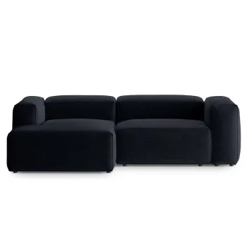 Coltar dreapta 2 locuri, Bergamo, Cosmopolitan Design, 244x152x70 cm, tesatura structurata, albastru navy imagine