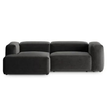 Coltar dreapta 2 locuri, Bergamo, Cosmopolitan Design, 244x152x70 cm, tesatura structurata, grafit imagine