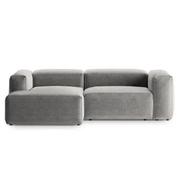 Coltar dreapta 2 locuri, Bergamo, Cosmopolitan Design, 244x152x70 cm, tesatura structurata, gri deschis imagine