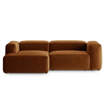 Coltar dreapta 2 locuri, Bergamo, Cosmopolitan Design, 244x152x70 cm, tesatura structurata, gri maro imagine