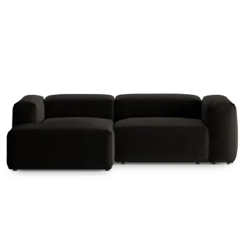 Coltar dreapta 2 locuri, Bergamo, Cosmopolitan Design, 244x152x70 cm, tesatura structurata, negru imagine