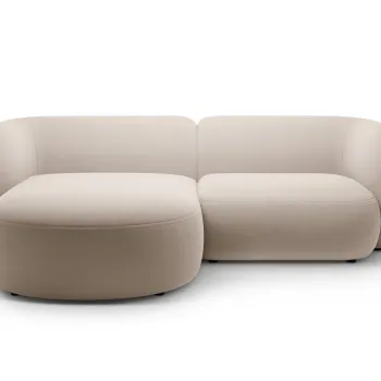 Coltar dreapta 2 locuri, Kate, Micadoni, 255x176x76 cm, catifea, bej imagine