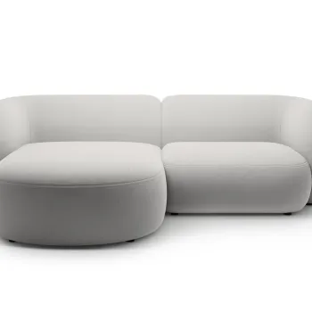 Coltar dreapta 2 locuri, Kate, Micadoni, 255x176x76 cm, catifea, gri deschis imagine