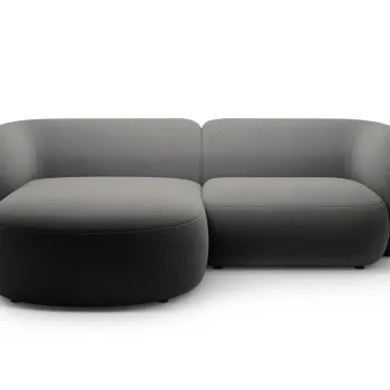 Coltar dreapta 2 locuri, Kate, Micadoni, 255x176x76 cm, catifea, gri inchis imagine