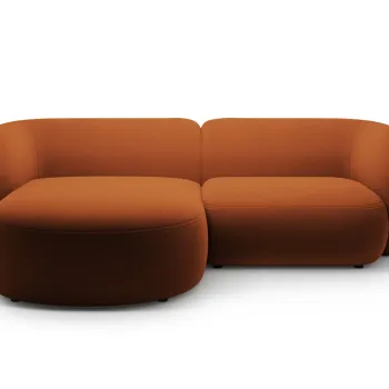 Coltar dreapta 2 locuri, Kate, Micadoni, 255x176x76 cm, catifea, teracota imagine