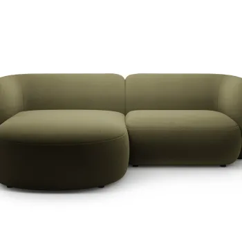 Coltar dreapta 2 locuri, Kate, Micadoni, 255x176x76 cm, catifea, verde imagine